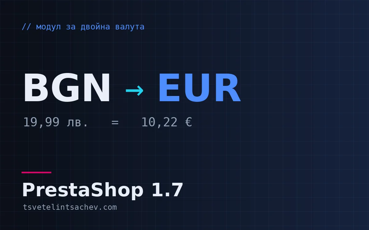 Модул за двойна валута (BGN и EUR) в PrestaShop 1.7