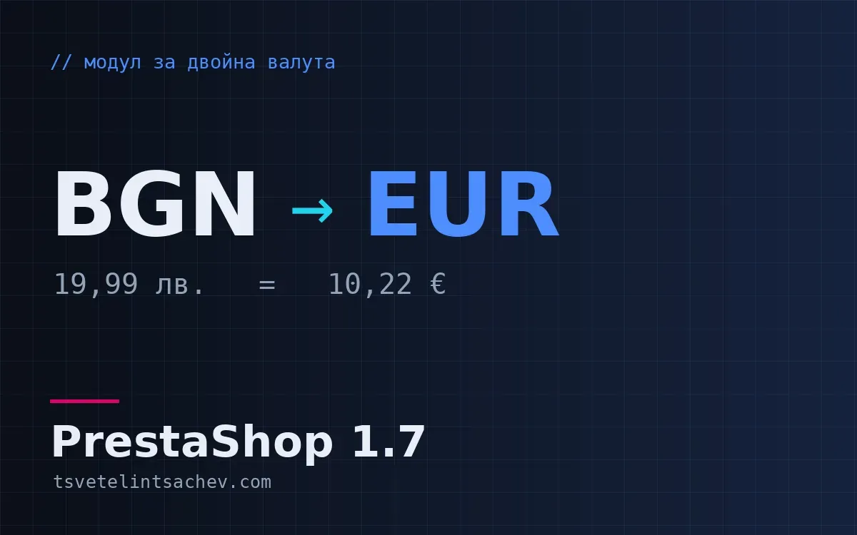 Модул за двойна валута (BGN и EUR) в PrestaShop 1.7